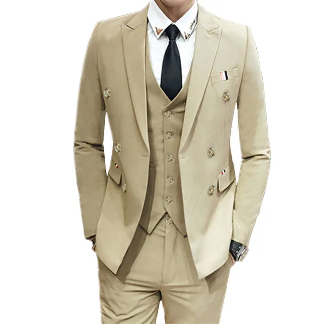 Buy Blazers Jacket Pants Vest sets / Men's Double