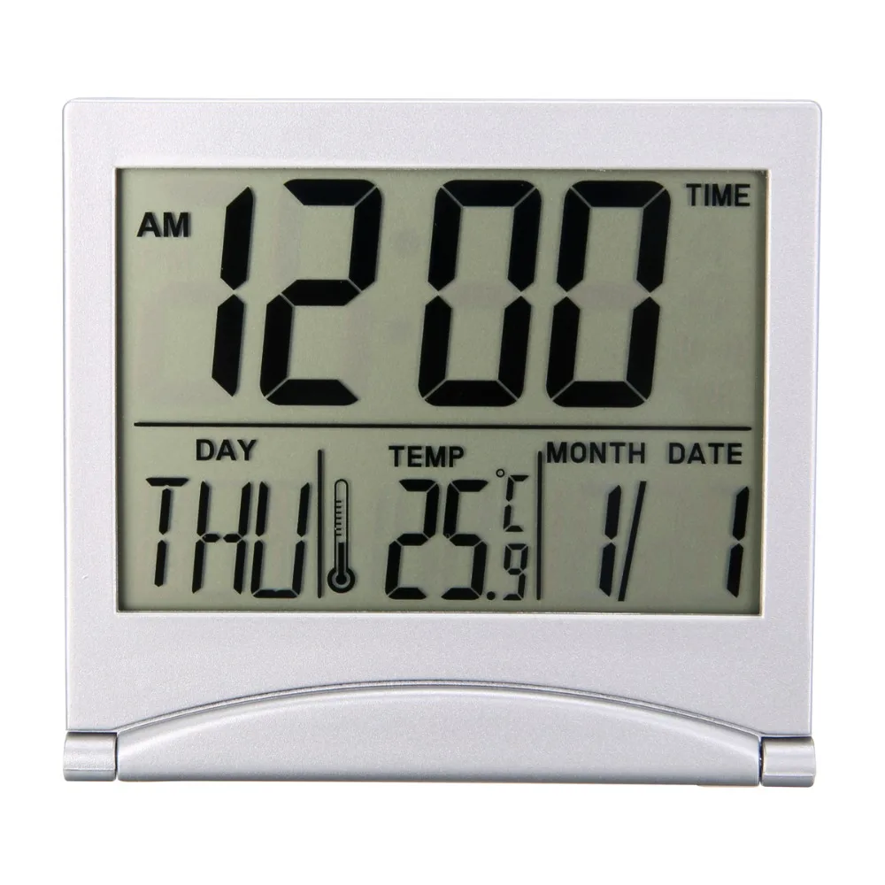

Temperature Travel Alarm Clock for Home Travel Digital Alarm Clock Folding Alarm Clock LCD Digital Weather Station Desk