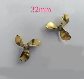 

1PC RC Boat Brass Propeller Diameter 32mm 3-blade Paddle Aperture M3 CW CCW Mini Props for DIY Simulation Boat Model Accessories
