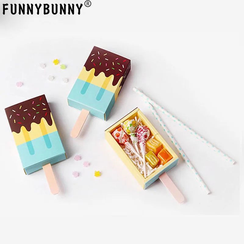 

FUNNYBUNNY Candy Boxes Ice Cream Shape Gift Boxes Gymboree Popsicle Party Favors