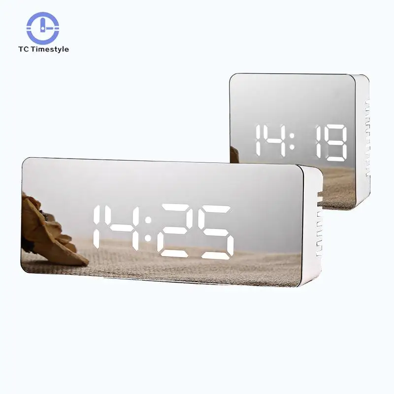 LED Clock Digital Table Alarm Clocks Electronic Mirror Temperature Snooze Large Display Home Decor Desk LED Alarm Watch LED Clock Digital Table Alarm Clocks Electronic Mirror Temperature Snooze Large Display Home Decor Desk LED Alarm Watch