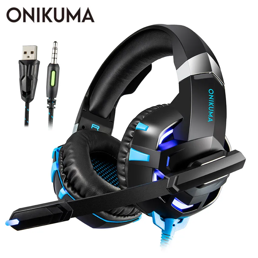 ONIKUMA K2 PS4 игровая гарнитура casque PC стерео наушники с гарнитурой с микрофоном светодиодный фонарь для ноутбука планшета/ Xbox One