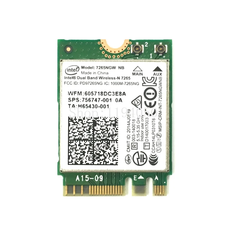 Новинка для Intel Dual band wireless-N 7265 7265NGW 802.11N 2x2 WiFi 300 Мбит/с NGFF M.2 карта 7265NB 2,4G/5G