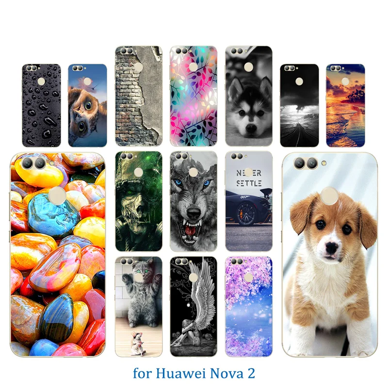 Phone Case For Huawei Nova 2 5.0'' Color Pattern Silicone Soft TPU Cover Fundas nova |