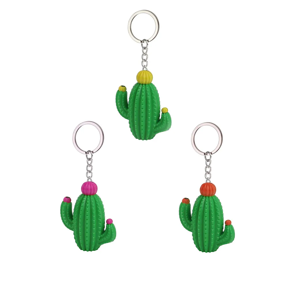 

2019 Fashion Durable Plastic Cute Cactus Model Keychains With LED Light And Sound Keyfob Kids Toy Gift Unisex Keychain z0307dd