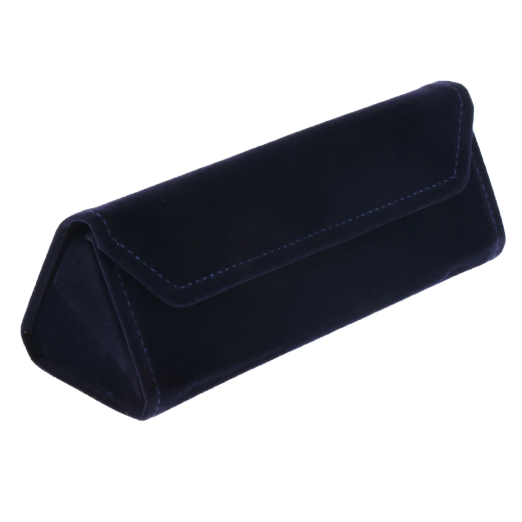 Folding Eyeglasses Hard Case Women Men Travel Glasses Box Suede Sunglasses Case Multicolor Spectacle Cases - Цвет: Blue 15.8cm