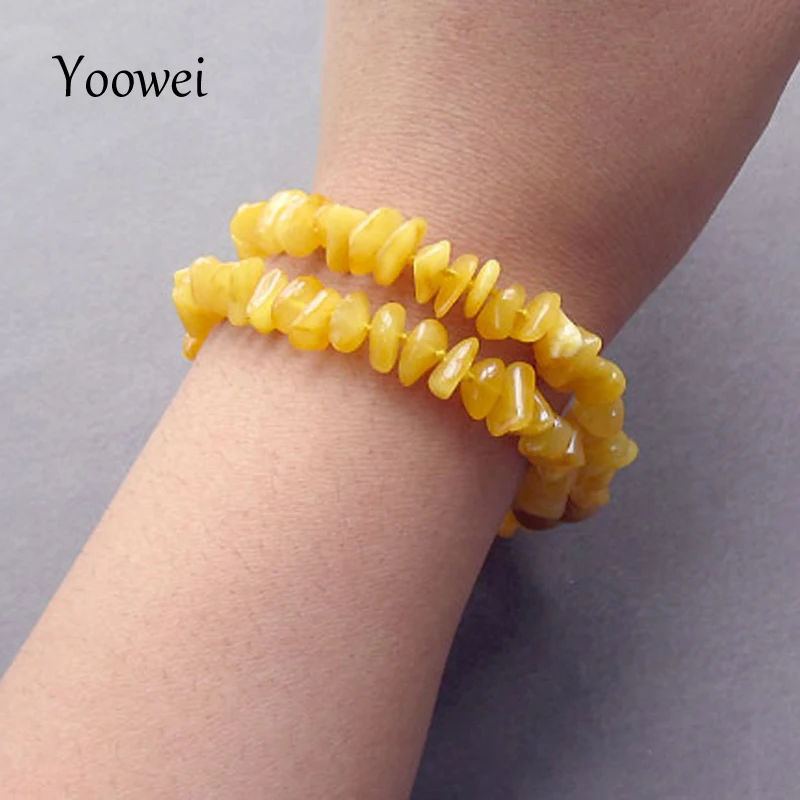 

Yoowei Baby Amber Bracelets/Anklets 5--9.5'' Handmade Irregular Original Jewelry Baltic Ambar Beads Pulsera for Kids Adult Women