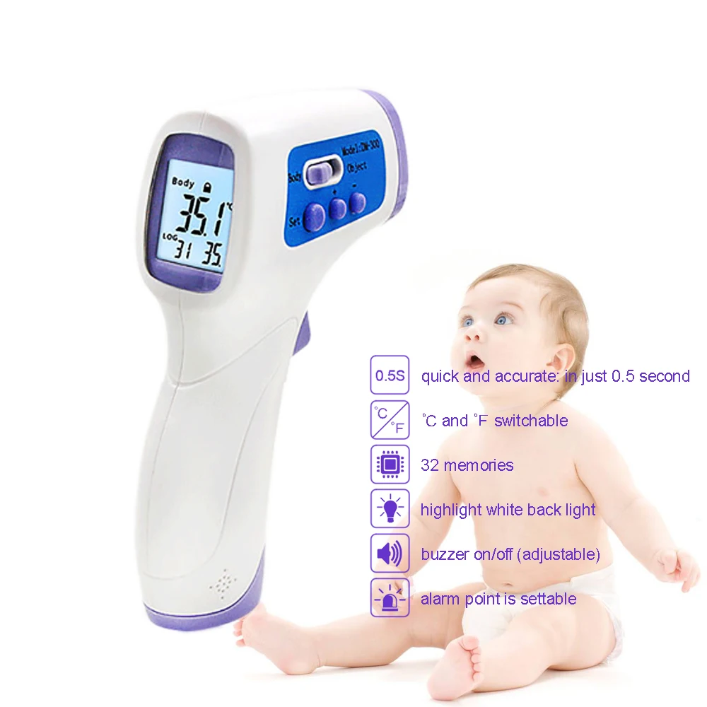 

Purple Multi-Function Infrared Thermometer Baby/Adult/Object/Liquid Baby/Adult Digital Forehead Body temperature Thermometer