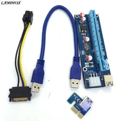 30 см супер стабильной USB3.0 pci-e Экспресс 1X к 16x Extender адаптер Riser Card SATA 6Pin кабель для Bitcoin БТД шахтер машина