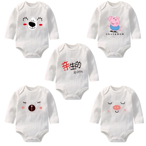 OkayMom, 5 шт., комбинезон для новорожденных Roupas de bebe, детские комбинезоны для мальчиков и девочек, хлопок, летний детский комбинезон для младенцев - Цвет: White 3