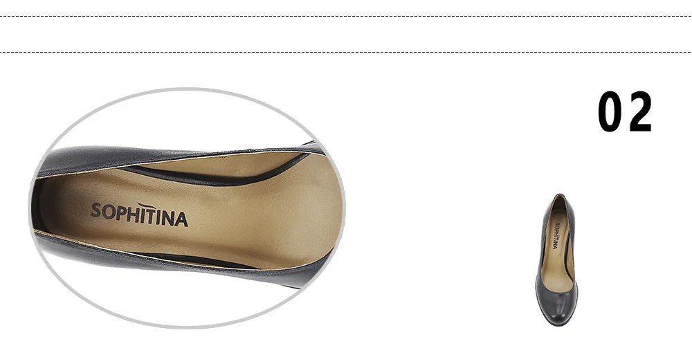 SOPHITINA/Элегантные женские туфли-лодочки; Высококачественные вечерние туфли из натуральной кожи с круглым носком на высоком толстом каблуке и толстой подошве под офисное платье; Всесезонная обувь для женщин D011