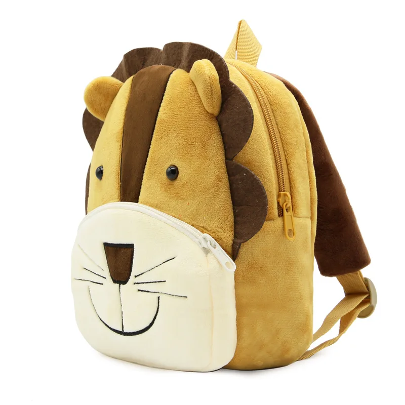  Cartoon Animal Lion Soft Plush Backpack Children kindergarten Schoolbag Kids Baby School Bags Girls - 32866777698