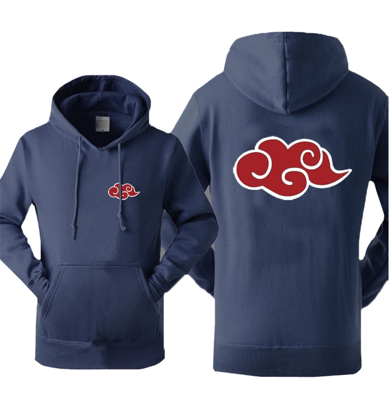 Japan Anime Naruto Akatsuki Red Cloud Print Hoody For Men 2018 Autumn Winter Sweatshirt Fashion Casual Tracksuits Hoodies Hot