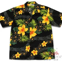 Хлопковая рубашка с короткими рукавами и принтом Мужская рубашка модная свободная Мужская одежда больших размеров гавайская рубашка 2XL 3XL