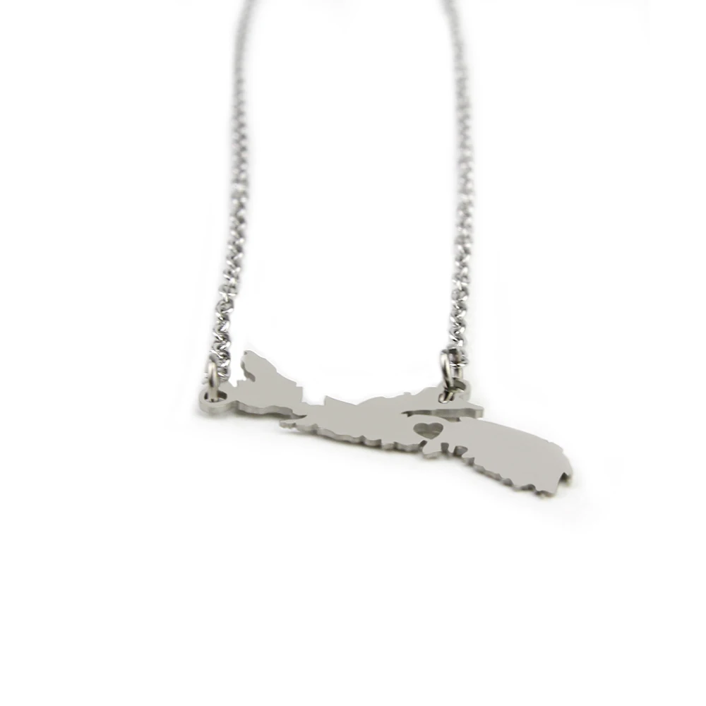 Hot Selling Nova Scotia Map Pendant Necklace Stainless Steel Charm
