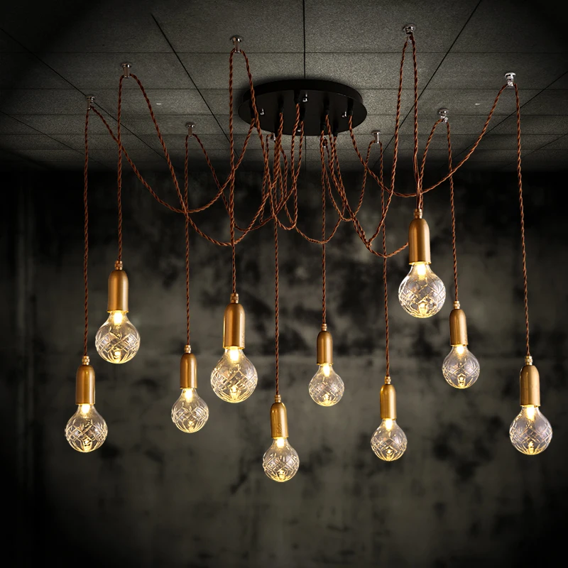 

Illuminate Illuminating Modern Pendant Ceiling Lamps Luminaries Spider Light Crystal Hanging Adjustable Lights Vintage Gold Bulb