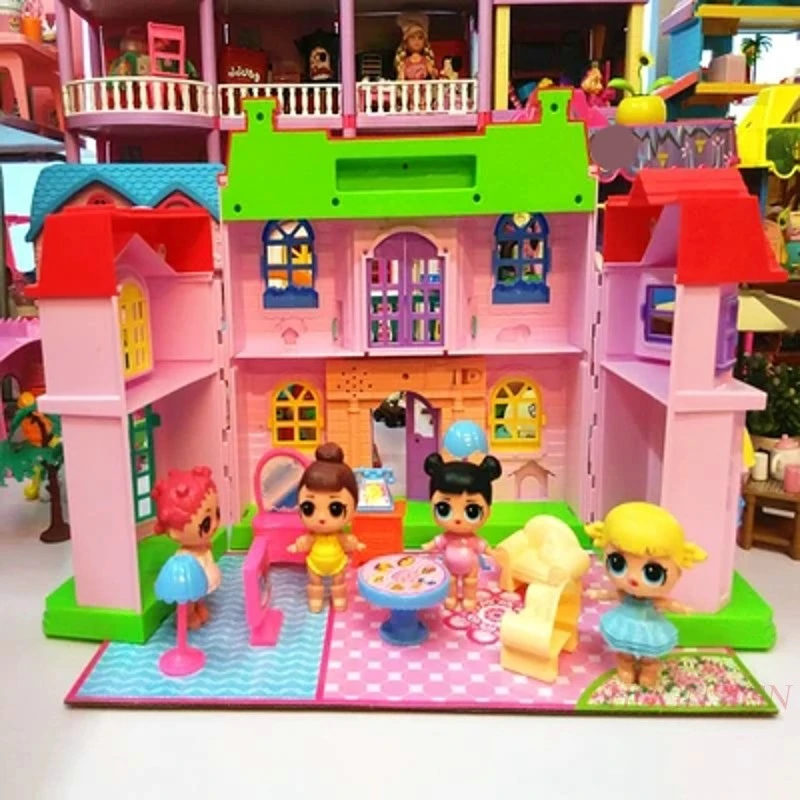 Maisons de poupées miniatures, maison de Villa, thème famille, maison de  princesse, ensemble de jouets, Kits de meubles | AliExpress