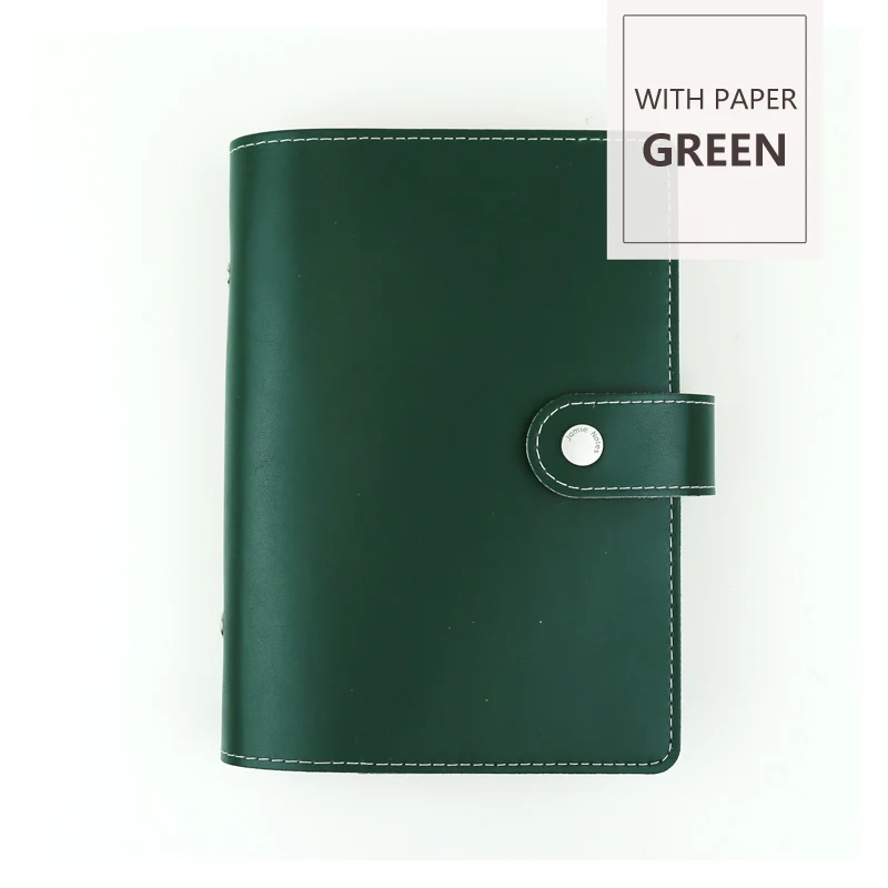 GREEN (WITH PAPER) MyPretties энергичный 6 связующего отверстия Организатор a5 a6 Винтаж Тетрадь DIY планировщик повестки дня Дневник Журналы канцелярские принадлежности - Цвет: GREEN (WITH PAPER)