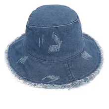 Летняя вымытая джинсовая женская Солнцезащитная шляпа модная кисточка Гибкая шляпа дамы широкие полями Пляжный набор игрушек для детей шляпы женские хлопковые складные шапки s