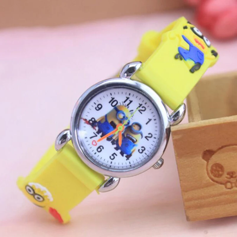 

NEW Cartoon 3D minions Wrist watch kids children cartoon quartz watches christmas gift