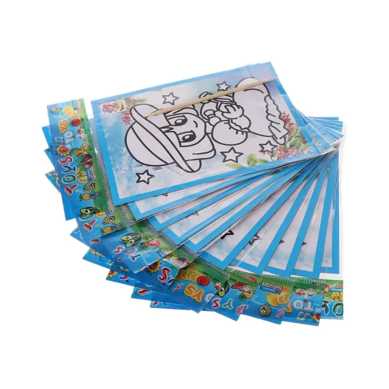 10 шт. Узорчатая бумага для скретч Арта Волшебная бумага для рисования с палочкой для рисования детские игрушки Обучающие игрушки для рисования