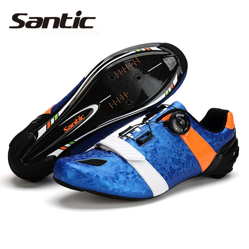 Santic Cycling Shoes Locking Road Bike Shoes Carbon Fiber Zapatillas