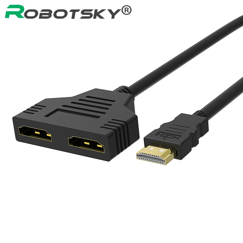 HDMI штекер 2 Женский Порт 1X2 1 в 2 Выход сплиттер кабель переключатель адаптер конвертер V1.4 1080P для HDTV планшета xbox