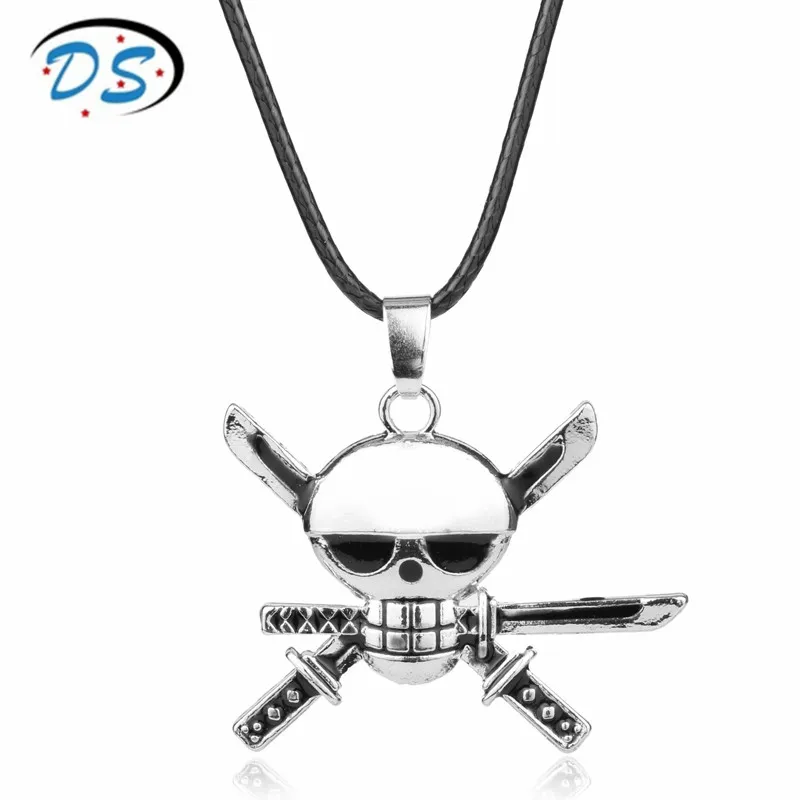 Anime Jewelry Necklace Skull head Necklaces Black Leather Cord Pendants Colar Collier | Украшения и аксессуары