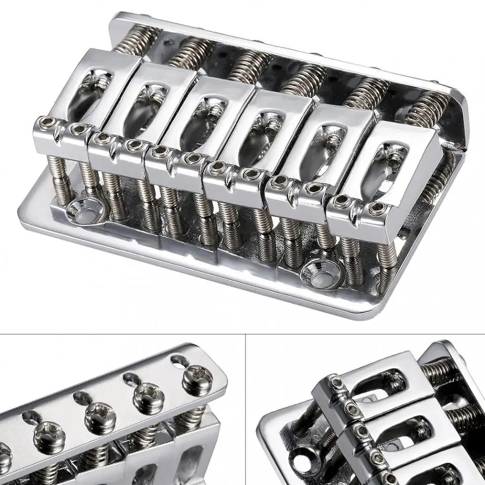 

IRIN 6 String Silver Fixed Hard Tail Guitar Bridge Guitar Tailpiece Accessories with Chromeplate for 65mm Electric Guitar