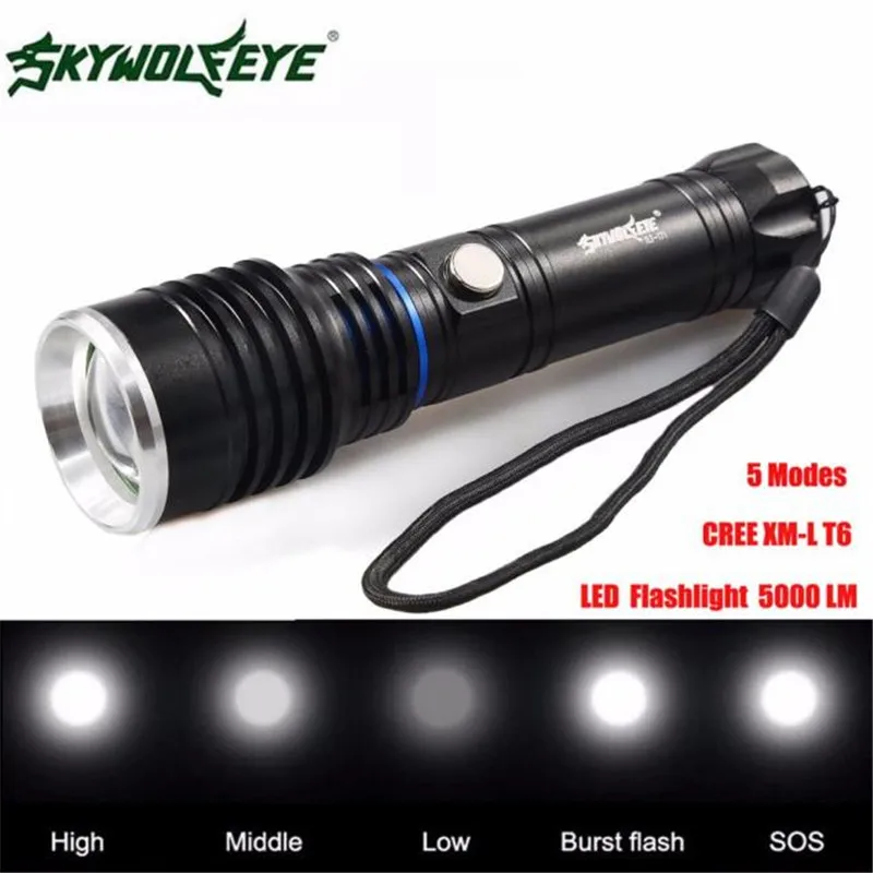 Bicycle Bike Light Zoomable 5000LM 5 Modes XM-L T6 LED High Power Flashlight 18650 Torch Lamp Waterproofing Stable | Спорт и