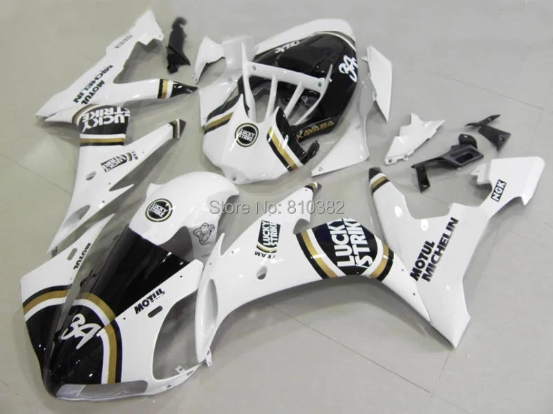 

Compression Mold  Fairing kit for YZFR1 04 05 06 YZF R1 2004 2005 2006 YZF1000 LUCKY-S White black Fairings set+7gifts YN10