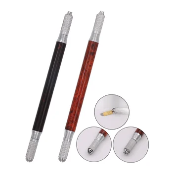 

2pcs Multi-function Double Head Microblading Pen Manual Tattoo Machine Needle Blade Permanent Makeup 3D Embroidered Eyebrow Lips