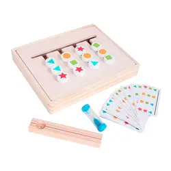 Игрушка montessori деревянная игрушка игры слайд четырех-Цвет рамки Rail раздвижные двери сарая логический пазл детские игрушки Обучающие