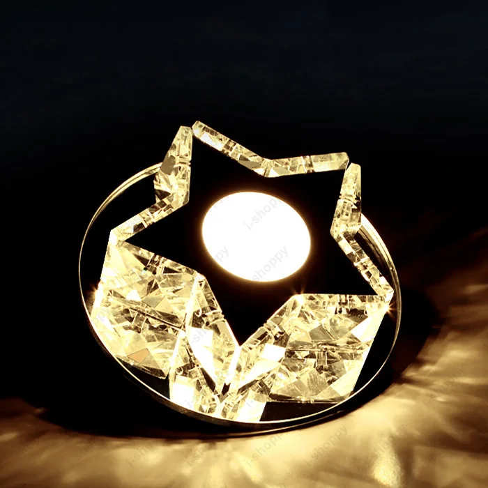 

Crystal 3W LED Ceiling Light SMD 5730 Star Lamp Fixture Indoor Porch Living Room Bedroom Surface Mounted