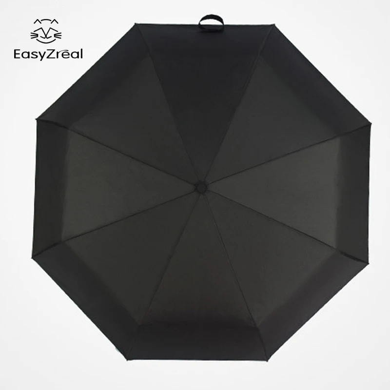 Ветрозащитный складной автоматический зонт от дождя для женщин, роскошный большой Ветрозащитный зонтик от дождя для мужчин с черным покрытием 10 к - Цвет: Черный