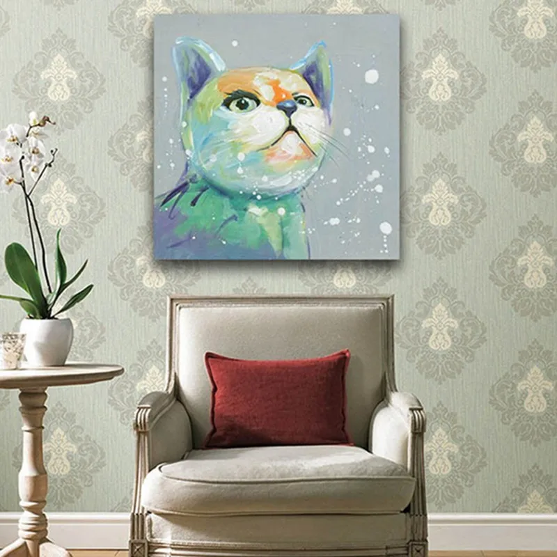 Handpainted-Animal-Oil-Painting-Modern-Abstract-Canvas-Decor-Wall-Art-Cartoon-Fat-Cat-Picture-Acrylic-Paintings (1)