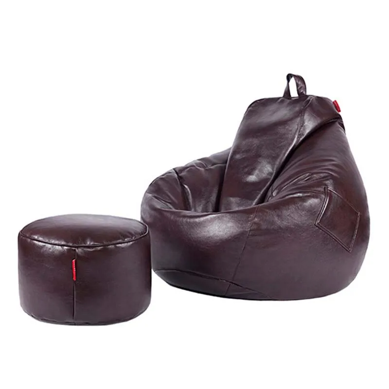 Pu Leather Bean Bag Lazy Sofa Comfortable Living Room Leisure Pu Leather Bean Bag Lazy Sofa Comfortable Living Room Leisure Single Tatami Multifunction Chair Stools Ottoman In Sofas From