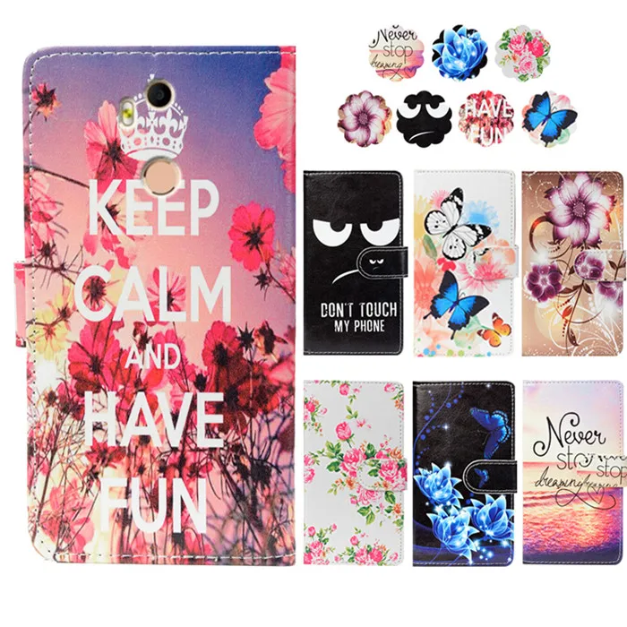 Fashion PU Leather Flip Print Wallet Case For Vertex Impress Phonic Case Cover Book Case 5