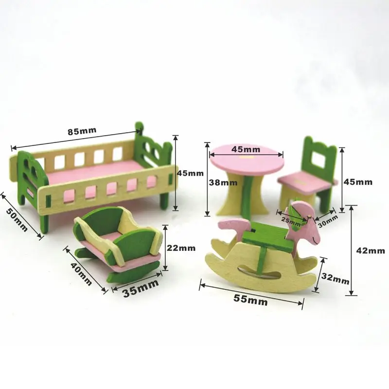 4 الكثير خشبية دمى منزل مصغرة التبعي المنزل الأثاث ألعاب أطفال هدايا 4 الكثير خشبية دمى منزل مصغرة التبعي المنزل الأثاث ألعاب أطفال هدايا
