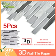 1PC/5PCS Wall paper 3D Black Grey Marble Brick Self-Adhesive Wall Stickers Waterproof DIY Kitchen Home Wall Decal Sticker Vinyl 1PC/5PCS Wall paper 3D Black Grey Marble Brick Self-Adhesive Wall Stickers Waterproof DIY Kitchen Home Wall Decal Sticker Vinyl