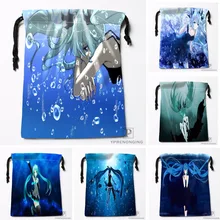 Пользовательские Deep Sea Girl Hatsune Miku Drawstring сумки для хранения путешествий Мини сумка для плавания Пешие прогулки игрушечная сумка размер 18x22 см#0412-11-112