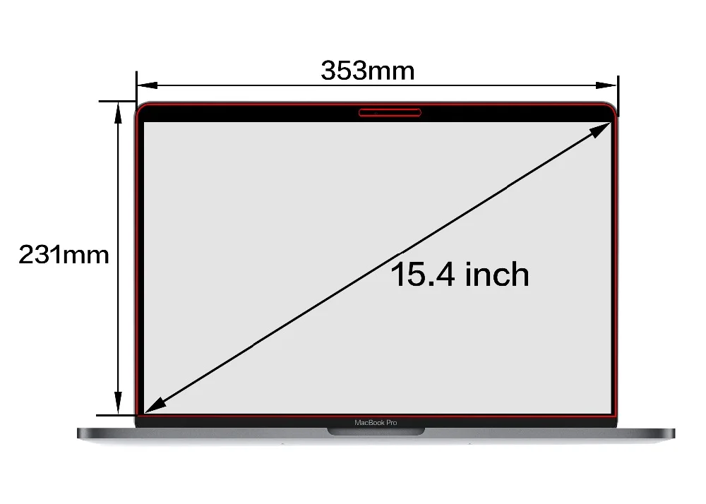 Полный Экран конфиденциальности фильтрующие экраны Защитная пленка для MacBook retina 15 дюймов 2012- модели ноутбука A1398, Размеры 353 мм* 231 мм