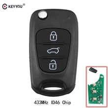 KEYYOU Kia Rio Ceed CeedPro Picanto 2004-2011 433 Mhz flip araba Uzaktan Anahtar Ile ID46 Çip Oto Araba anahtar 3 Düğmeler