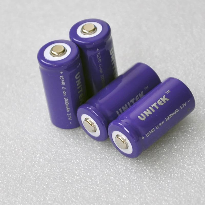Литий ионный аккумулятор UNITEK 16340 3 7 1000 мАч 12 20 шт./лот|battery 1000mah|cr 123li-ion battery |