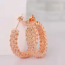 2015 new fashion Jewelry braid stud earrings women jewelry GP Zircon earing brincos SKGE029
