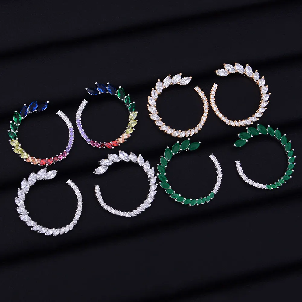 GODKI элегантный локон Олива филиал полный микро инкрустация кубическим цирконием для женщин Свадебное обручение серьги ювелирные изделия зависимости