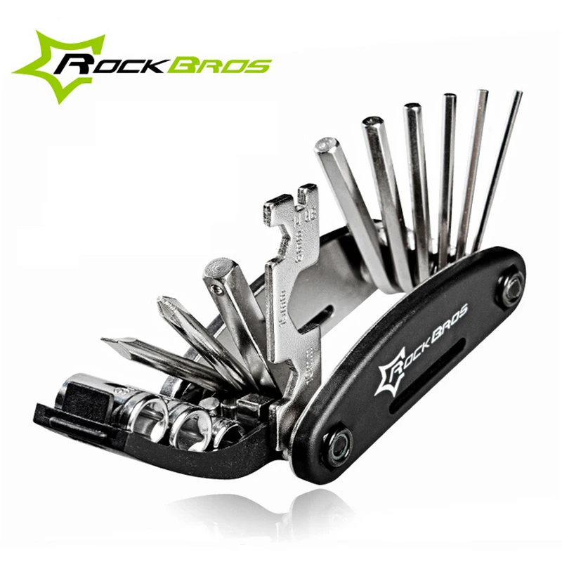 cheap RockBros 16 in 1 Bicycle Repair Tools Black Portable Multifunction Bike Quick Repair Tools Set Mountain Bike Screwdriver Tool