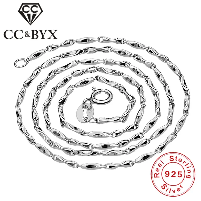 

CC Sterling Silver Chain for Necklace Men Lover Chocker Necklaces Collana Uomo Bridegroom Pendant Chain 925 Accessories L-08