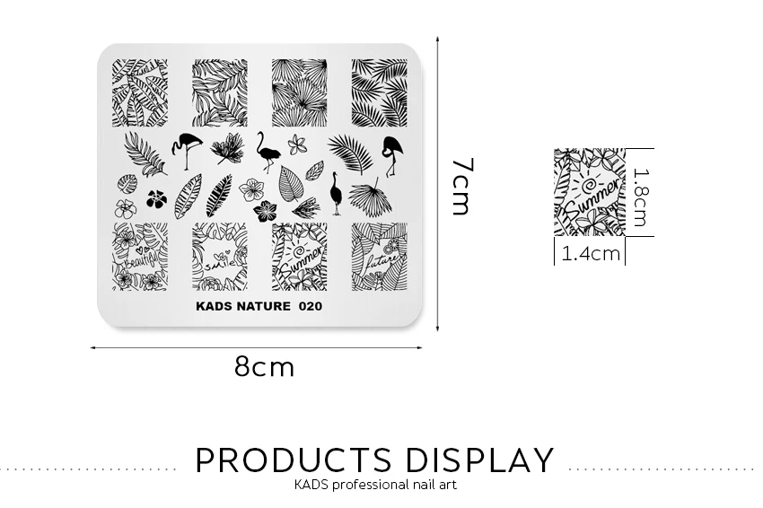 KADS природа 20 Фламинго цветок пластины для штамповки ногтей штамповки для изображения DIY шаблон дизайн ногтей штамповка печать