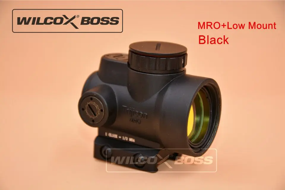 2017 Trijicon estilo MRO punto rojo vista holográfica Airsoft montaje bajo (color: negro)